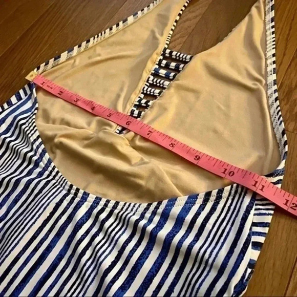 NWT Tart Collections Alana One-piece Tie Halter Top Cut-out Stripe Swimsuit S - Picture 12 of 15